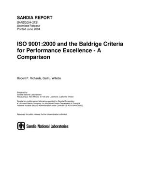 ISO 9001 : 2000 and the Baldrige criteria for performance excellence - a comparison.