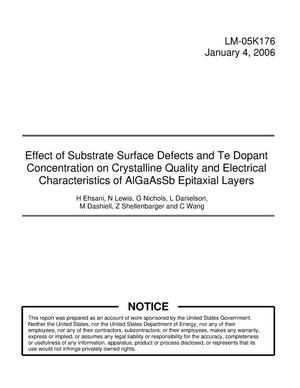 Effect of Substrate Surface Defects and Te Dopant Concentration on Crystalline Quality and Electrical Characteristics of AlGaAsSb Epitaxial Layers