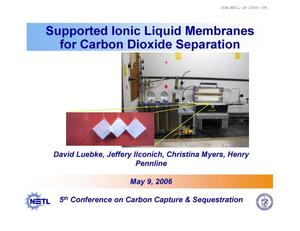 Supported Ionic Liquid Membranes for Carbon Dioxide Separation