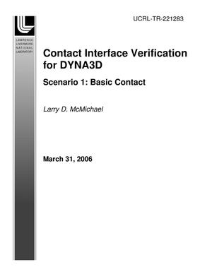 Contact Interface Verification for DYNA3D Scenario 1: Basic Contact