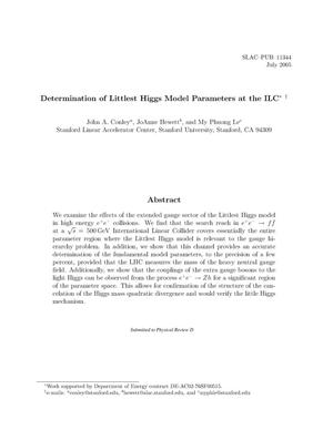 Determination of Littlest Higgs Model Parameters at the ILC