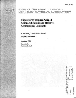 Supergravity inspired warped compactifications and effectivecosmological constants
