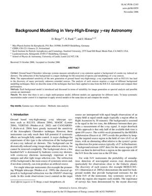 Background Modelling in Very-High-Energy Gamma-Ray Astronomy