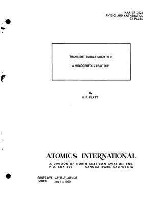 TRANSIENT BUBBLE GROWTH IN A HOMOGENEOUS REACTOR