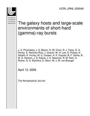 The galaxy hosts and large-scale environments of short-hard (gamma)-ray bursts