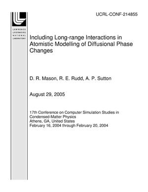 Including Long-range Interactions in Atomistic Modelling of Diffusional Phase Changes