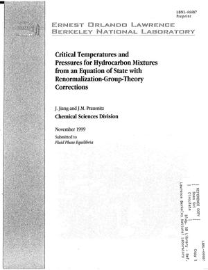 Critical Temperatures and Pressures for Hydrocarbon Mixtures Froman Equation of State With Renormalization-Group-Theory Corrections