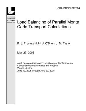 Load Balancing of Parallel Monte Carlo Transport Calculations