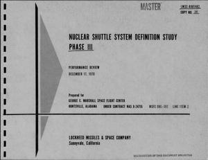 Nuclear shuttle system definition study. Phase III. Performance review