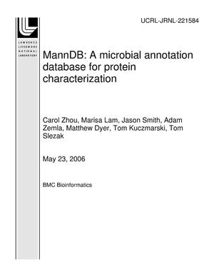 MannDB: A microbial annotation database for protein characterization
