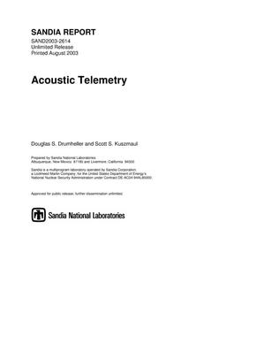 Acoustic telemetry.
