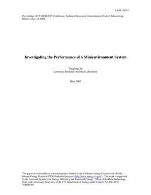 Investigating the Performance of a Minienvironment System