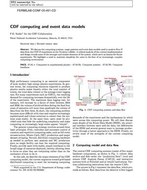 CDF computing and event data models