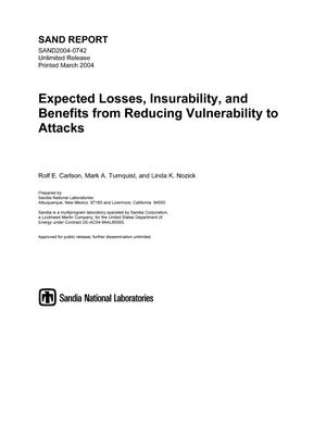 Expected losses, insurability, and benefits from reducing vulnerability to attacks.