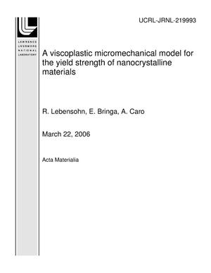 A viscoplastic micromechanical model for the yield strength of nanocrystalline materials