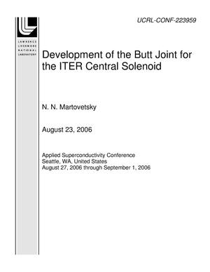 Development of the Butt Joint for the ITER Central Solenoid