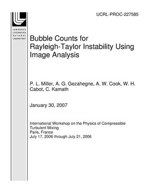 Bubble Counts for Rayleigh-Taylor Instability Using Image Analysis