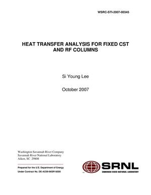 Heat Transfer Analysis for Fixed Cst and Rf Columns