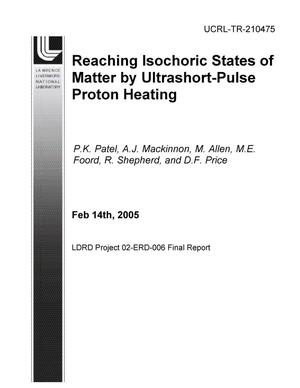 Reaching Isochoric States of Matter by Ultrashort-Pulse Proton Heating