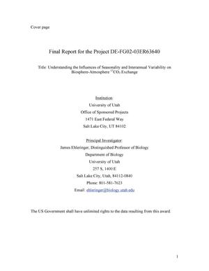 Final Report for Award DE-FG02-03ER63640