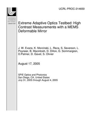 Extreme Adaptive Optics Testbed: High Contrast Measurements with a MEMS Deformable Mirror