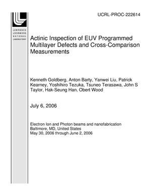 Actinic Inspection of EUV Programmed Multilayer Defects and Cross-Comparison Measurements