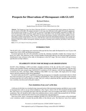 Prospects for Observations of Microquasars with GLAST