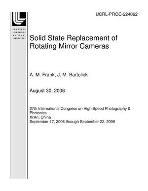 Solid State Replacement of Rotating Mirror Cameras