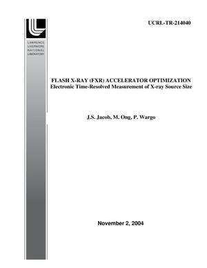 Flash X-Ray (FXR) Accelerator Optimization Electronic Time-Resolved Measurement of X-Ray Source Size