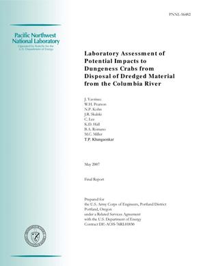 Laboratory Assessment of Potential Impacts to Dungeness Crabs from Disposal of Dredged Material from the Columbia River