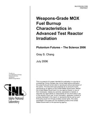 Weapons-Grade MOX Fuel Burnup Characteristics in Advanced Test Reactor Irradiation