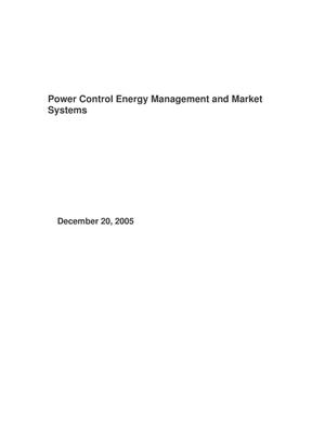 Power Contro Energy Management and Market Systems