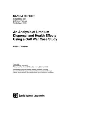 Primary view of object titled 'An analysis of uranium dispersal and health effects using a Gulf War case study.'.