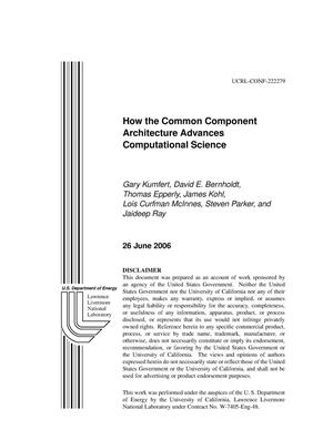 How the Common Component Architecture Advances Compuational Science