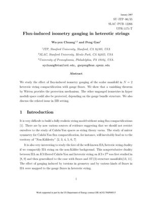 Flux-induced Isometry Gauging in Heterotic Strings