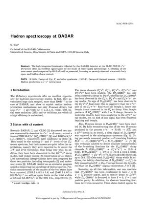 Hadron Spectroscopy at BaBar