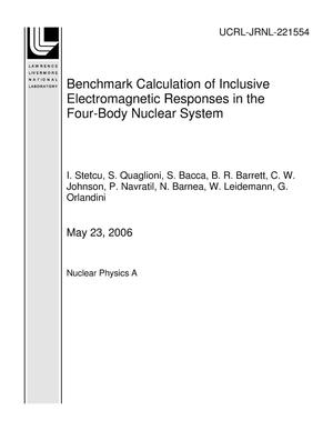 Benchmark Calculation of Inclusive Electromagnetic Responses in the Four-Body Nuclear System