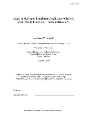 Study of Hydrogen Bonding in Small Water Clusters with Density Functional Theory Calculations