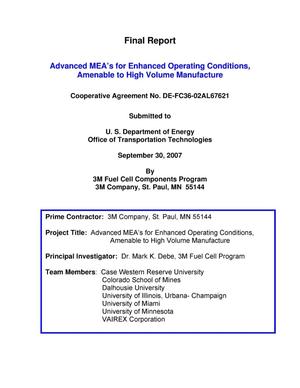 Final Report - Advanced MEA's for Enhanced Operating Conditions, Amenable to High Volume Manufacture