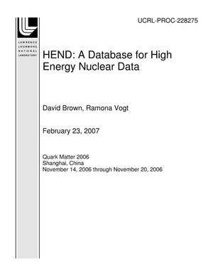 HEND: A Database for High Energy Nuclear Data