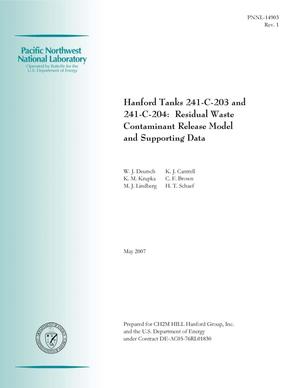 Hanford Tanks 241-C-203 and 241 C 204: Residual Waste Contaminant Release Model and Supporting Data