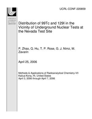 Distribution of 99Tc and 129I in the Vicinity of Underground Nuclear Tests at the Nevada Test Site