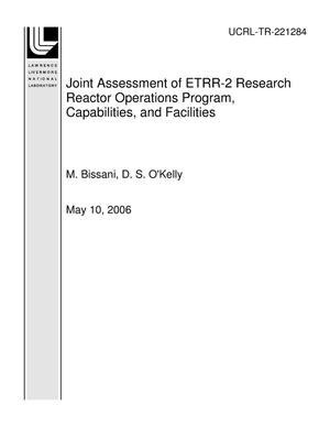 Joint Assessment of ETRR-2 Research Reactor Operations Program, Capabilities, and Facilities