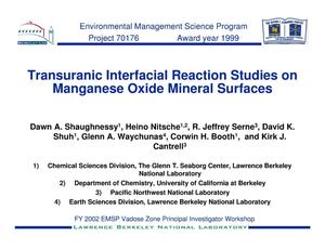 Transuranic interfacial reaction studies on manganese oxidemineral surfaces