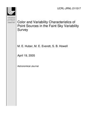 Color and Variability Characteristics of Point Sources in the Faint Sky Variability Survey