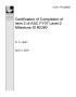 Report: Certification of Completion of Item 2 of ASC FY07 Level-2 Milestone I…