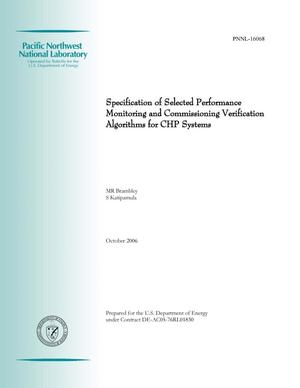 Specification of Selected Performance Monitoring and Commissioning Verification Algorithms for CHP Systems