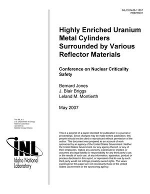 Highly Enriched Uranium Metal Cylinders Surrounded by Various Reflector Materials