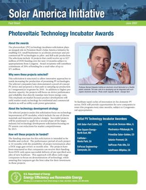 Photovoltaic Technology Incubator Awards