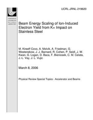 Beam Energy Scaling of Ion-Induced Electron Yield from K+ Impact on Stainless Steel